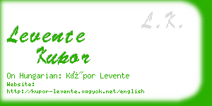 levente kupor business card